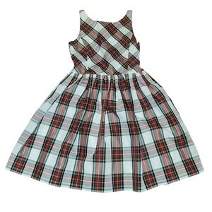 Polo Ralph Lauren Kids Plaid Button Back Dress Red Green White Yellow Size 10